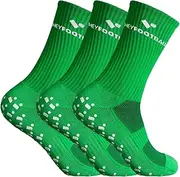 [HEYFOOTBALL] Premium Football Socks - 3 Pairs - Size 39-46 - Ergonomic Non-Slip Socks, Breathable Grip Sports Socks, Non-Slip Football Socks