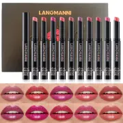 10Pcs Set Sparkling Lipstick Lip Gloss Long Lasting Waterproof Moisturizer Lip B