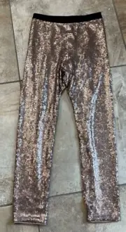 bcbg max azria Women Small Gold sequin leggings Pants Pull On II