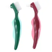 2 Pcs Premium Hard Denture Brush Toothbrush, Cleaning Brush, Multi-Layered9105