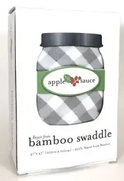 Grey Gingham Rayon Swaddle Blanket by Applesauce