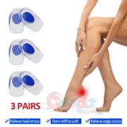 L Silicone Gel Heel Cups Shoe Inserts For Plantar Fasciitis Sore Achilles Pain