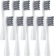 10pcs Replacement Heads， Compatible For Oclean Flow/X/X PRO/ Z1/ F1/ One/Air 2 /SE Brush Heads Soft Toothbrush Vacuum Bristle(10pcs Grey)