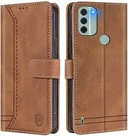 [GoodcAcy] Mobile Phone Case Compatible with Nokia C31 Leather Folding Protective Case Wallet Cover Flip Case for Nokia C31 Flip Case Brown