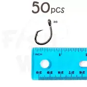 Fish WOW!® 50pcs Size 3/0 Fishing 4x strong Offset circle hook Short Shank sharp