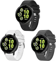 3 Pack Sport Bands for Garmin Vivoactive 5 Bands/Vivoactive 3 Bands, 20mm Soft Silicone Wristband Straps for Garmin Forerunner 245/245 Music Band