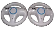 2 x Genuine Nintendo Wii Wii U White Steering Wheel Mario Kart Racing (Preowned)