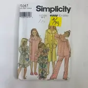UNUSED 5941 VINTAGE SEWING PATTERN SIMPLICITY GIRLS PAJAMAS NIGHTGOWN ROBE