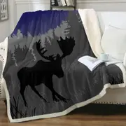 Moon Light Moose Throw Blanket