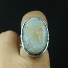 Proposal Women's Ring Natural Dendrite Opal Oval Gemstone 925 Sterling Silver