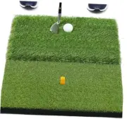 Upgraded Weighted Golf Hitting Mat, Anti-Slip Base, Foldable 2-in-1 Practice