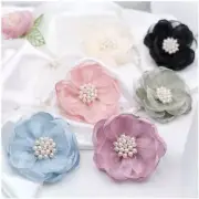 5Pcs Chiffon Artificial Flower Fabric DIY Sewing Applique 3D Chiffon Flower