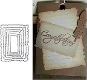 DIY Scrapbooking Artist 6 Pcs Vintage Torn Rectangle Frame Stitched Cutting Dies, Metal Cutting Dies DIY Scrapbooking Stamps Craft Cards Embossing Making Stencil