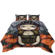 Cool Halloween Witch a Pumpkin Gift Coverlet