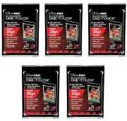 NEW 5-PACK Ultra Pro OneTouch Black Border Magnetic 35pt Card Case Holders 85566