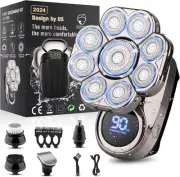 9D Electric Head Shaver for Bald Men, Upgraded 6-In-1 Head Shaver for Bald Me...