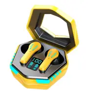 Gaming Earphones Touch Earbuds Bluetooth Wireless Headphones 300mAh Battery Long Standby HIFI Waterproof Headset-Yellow