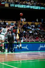Reggie Miller Indiana Pacers shoots v Kevin McHale Boston Celtics - Old Photo