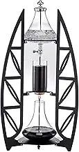 1200ml Ice Cold Drip Tower, Cold Brew Coffee Maker, with Slow Drip Technology, Glass Coffee Pot, Metal Stand, Makes 8-10 Cups, for Home Office