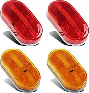 Partsam 4x Rectangular 4 Inch LED Front Rear Side Marker Clearance Lights Indicator [DOT Certified] for RV Camper Motorhome Truck Trailer