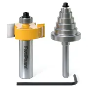 FivePears 1/2 Inch Shank Rabbet Router Bit with 6 Bearings Set Adjustable Mul...