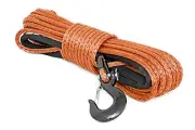 3/8" Orange Synthetic Winch Rope with Clevis Hook | 85 FT - RS111