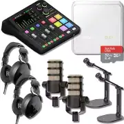 Rode RODECaster Duo with 2x Rode Podmic Dynamic Podcast Microphone, 2x DS2 Stand