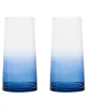 Anton Studio Designs Set of 2 Empire Blue Highball Tumblers