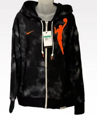 Women's WNBA Nike Black Logowoman Team 13 Tie-Dye Performance Full-Zip Hoodie XL