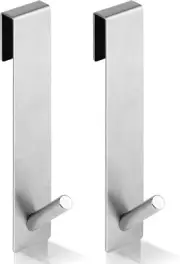 Shower Door Hooks(7.5"),Stainless Steel Towel Hooks,Heavy Duty-2 Pack-Silver