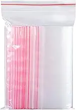 100pcs Small Plastic Ziplock Bags, Self Sealing Poly Zip Lock Plastic Bag for Cookies,Travel, Storage, Packaging 3.5"x5"