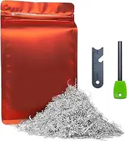 Magnesium Chips Shavings Fire Starter Kit Big Package, 99.9% Purity, Net Weight 130g, Emergency Fire Starting, Wilderness Outdoor, Camping Hiking, Jungle Survival, Package Dimensions 9''x5.5''x2.2''