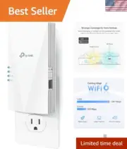 WiFi Extender Wireless Boosters Dual Band Coverage 1500 sq ft 25 Devices
