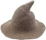 [ZRDSZWZ] Reliable Sun Hat Winter Novel Halloween Witch Hat Diversified Along Sheep Wool Cap Knitting Sun hat Female Cosplay Vintage Pointed Hats for Women! Women (Color : 5) (Color : 4)