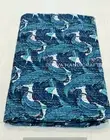 Indian Blue Twin Handmade Banana leaf Screen Print Cotton Bedspread Kantha Quilt