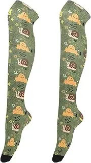 [Caihoyu] Knee-High Socks Women Casual Tube Socks Long Stockings Tall Thigh High Socks for Parties Funny Pattern Frogs, Funny Pattern Frogs