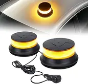 OPP ULITE Amber Rooftop Strobe Light 2 in 1, 16 Flashing Mode, 45pcs Led, 15W DC 12-24V Hazard Beacon Flash Safety Warning Lights for Vehicles Trucks Snow Plows Postal Mail Forklift Tractor