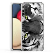 (White Tiger)ShockProof TPU phone case cover(Clear)for Samsung Galaxy A02S