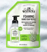 JR Watkins Hand Soap Foaming 28 Fl Oz Aloe Green Tea Refill