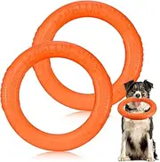 2 Pack Dog Toy Training Ring Toys Floating Flying Pulling Dog Disc Pet Toys Pulling Outdoor Durable Interactive Chew Toys for Medium and Large Dogs Training and Teeth Cleaning