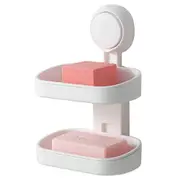 Double Layer Soap Dish Suction Cup Soap Holder Strong Sponge Rack For Bathroom