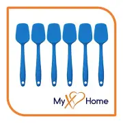 8" Blue Silicone Spoon/Spatula 1 Tool w/ 2 Uses (1, 2, 4 or 6 Tools)