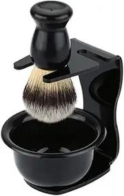 Beard Cosmetology Kit Men's Razor Cream Suit Shaving Brush and Stand Safety Razor Stand Shaving Bowl and Brush Set Black Shaving Cup Tool Bracket Soap Shave Brush Man Men Soap
