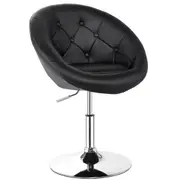 Costway Modern Swivel Bar Stools Bistro Dining Chair PU Leather Counter Stools Kitchen Cafe Gas Lift Black