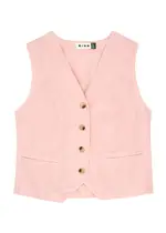 Rixo Norah Linen-blend Waistcoat - Pink - 14 (UK14 / L) 14 (UK14 / L)