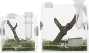 SEWOART Jumping Spider Enclosure Box Set Insect Habitat Case Humidifier Reptile Feeding Box