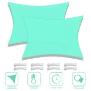 2 Pack 19x13 Ft 97% UV Block Rectangle HDPE Sun Shade Sail Canopy Cover Net Park