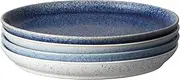 Denby - Studio Blue Dinner Plates Set of 4 - Dishwasher Microwave Safe Crockery 26.5cm - Blue, White Ceramic Stoneware Tableware - Chip & Crack Resistant Large Plates