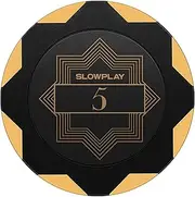 SLOWPLAY Nash Clay Poker Chips, 14 Grams Heavyweight Clay Composite, 40mm Large Chips in Bulk, Pack of 50 with Denomination of 5