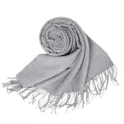 ANYYOU Scarf Gray Plain Cashmere Autumn Winter Pashmina Shawl Tassel Bandana